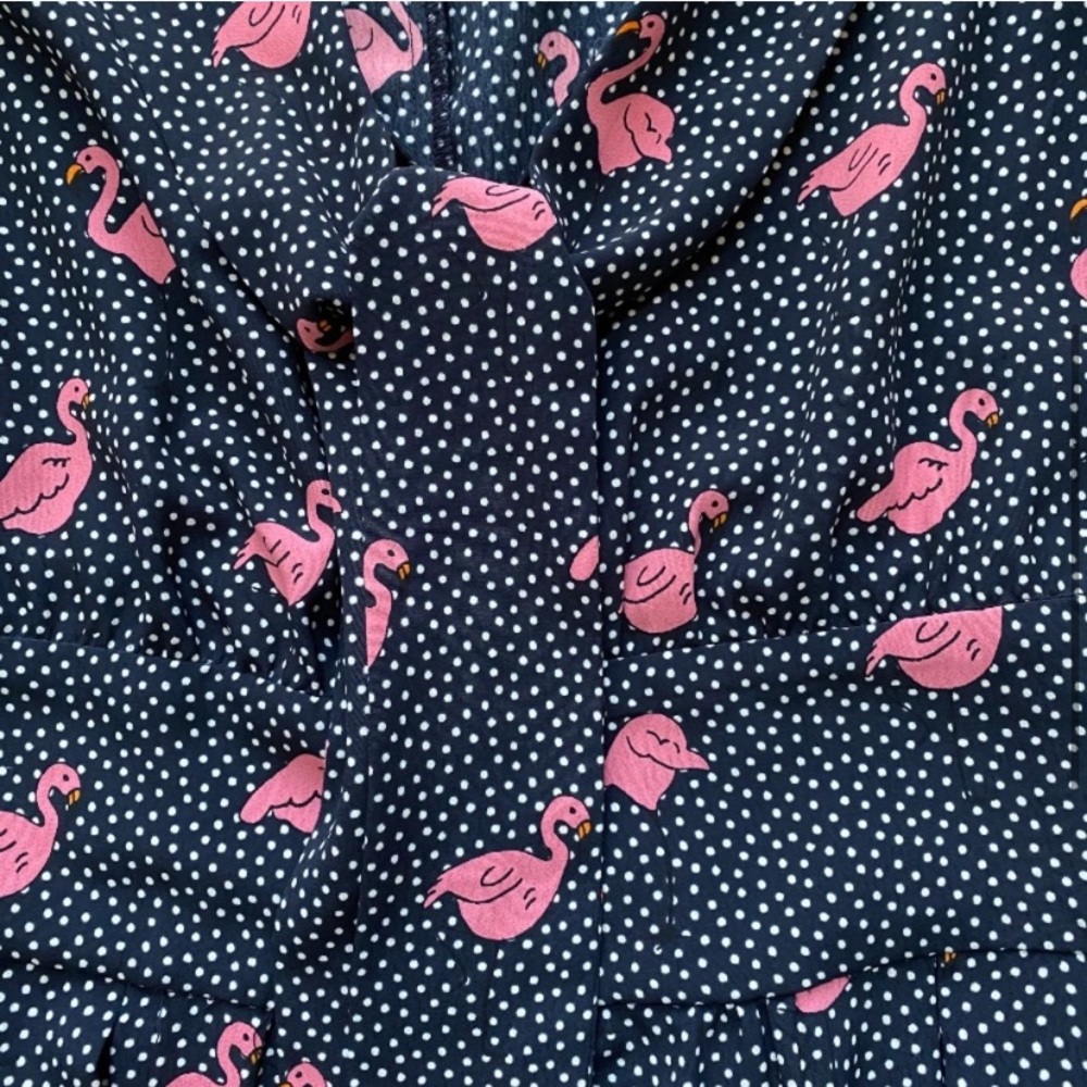 Zara Navy Pink Flamingo Romper - Picture 4 of 7